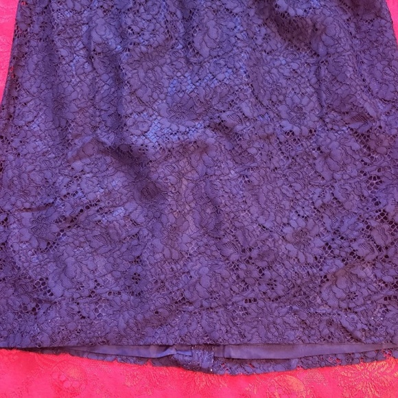 Donna Morgan Quinn Short Strapless Lace Dress - Picture 7 of 8